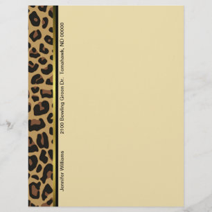 Papier à lettres Empreinte de léopard personnalisé