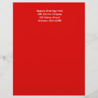 Papier à lettres en-tête rouge, personnalisé