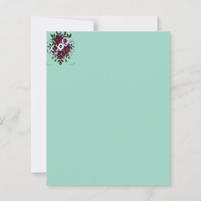 Papier à Lettres Floral – Bouquet de Violettes (Dos)
