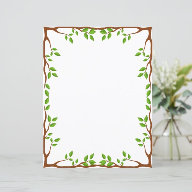 Papier à lettres floral élégant (Debout devant)
