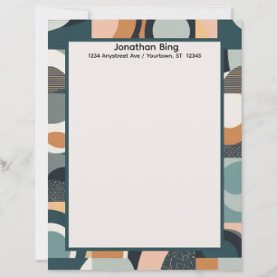 Papier à lettres géométrique moderne aux couleurs