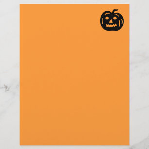 papier à lettres Halloween visage de citrouille