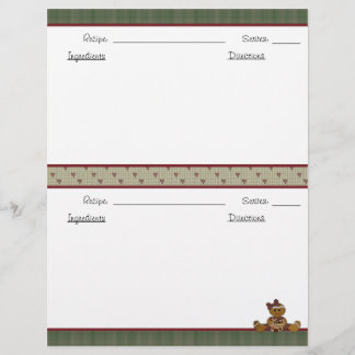 Papier à lettres II du livre de recettes