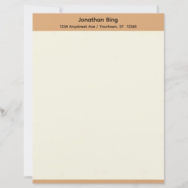 Papier à lettres marron et crème (Devant)