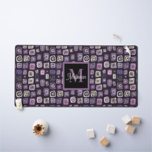 Papier à lettres monogramme boho violet 