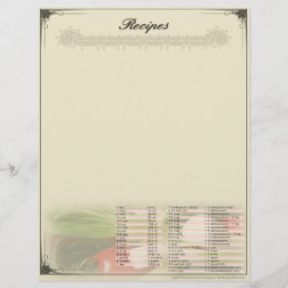 Papier à lettres non réglé pour recettes avec conv