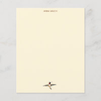 Papier à lettres personnalisé colibri écru