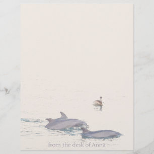 Papier à lettres personnalisées Dolphins Pelican