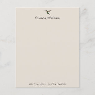 Papier à lettres personnalisées pour colibri