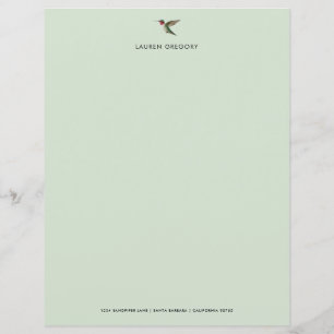 Papier à lettres personnalisées pour colibri