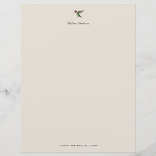 Papier à lettres personnalisées pour colibri