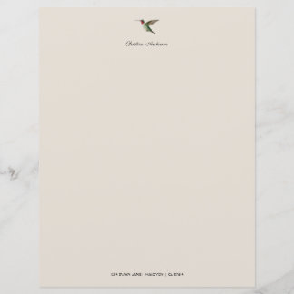 Papier à lettres personnalisées pour colibri