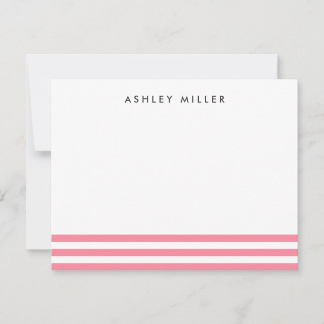 Papier à lettres Pink Stripes Carte Invitation per (Devant)