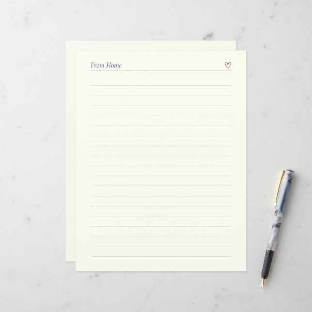 Papier à lettres pour lettres de chez soi pour Boo (Devant/Arrière en situation)