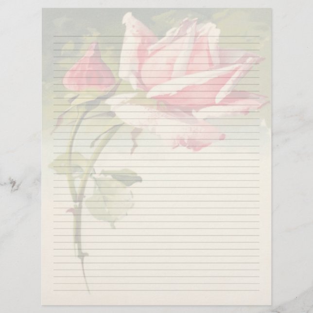 Papier à lettres vintage à fil floral (Devant)