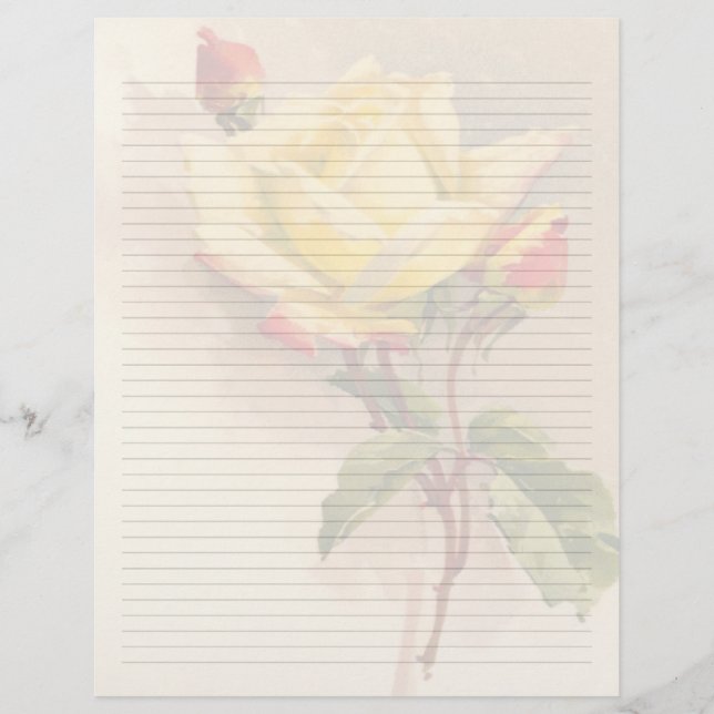 Papier à lettres vintage à fil floral (Devant)