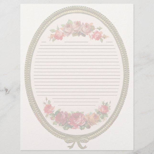Papier à lettres vintage à fil floral (Devant)