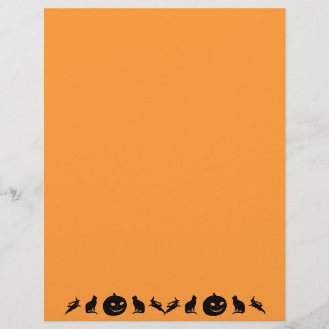 Papier à lettres vintage Halloween Silhouette (Devant)