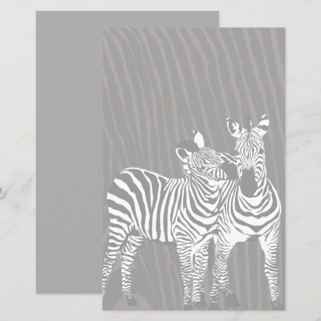 Papier à lettres Zebra Play (Devant / Derrière)