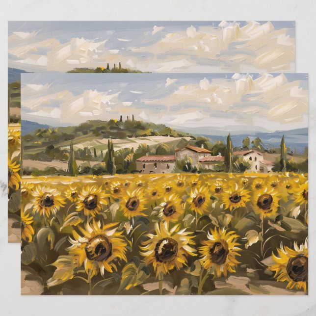 Papier à maquette à feuilles tournesol (Devant / Derrière)