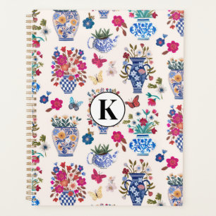 Papier à Monogramme Floral de Chinoiserie