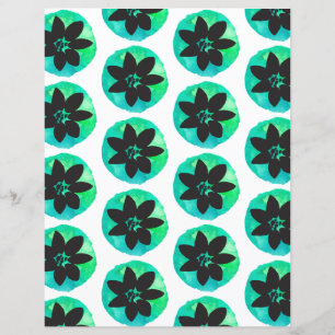 Papier à Motif à fleurs tropicales bleu vert