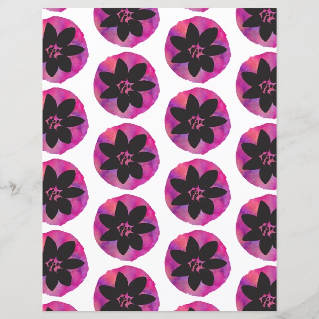 Papier à Motif à fleurs tropicales violettes (Devant)
