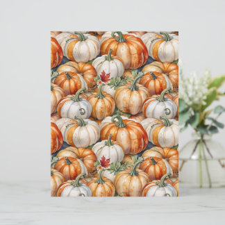 Papier à motif de citrouilles de style ferme rusti