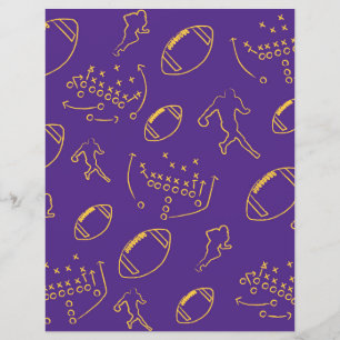 Papier à Motif de football violet et jaune