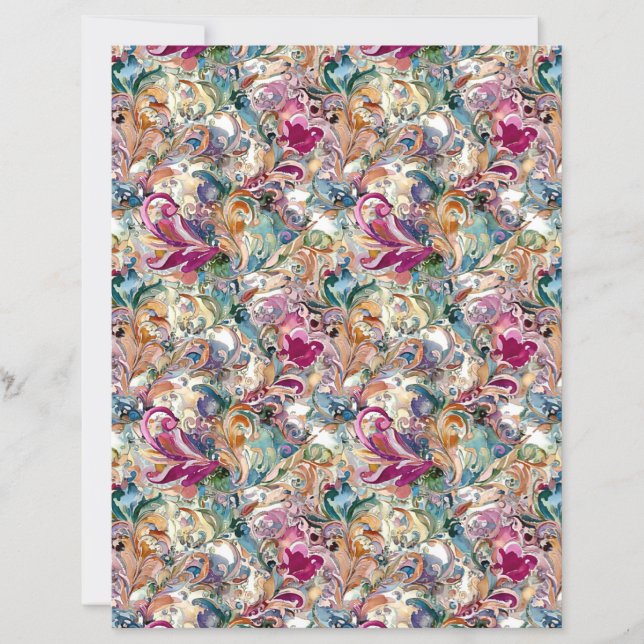 papier à motif floral baroque (Devant)