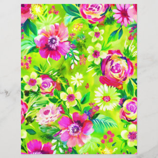 Papier à motif vert et rose