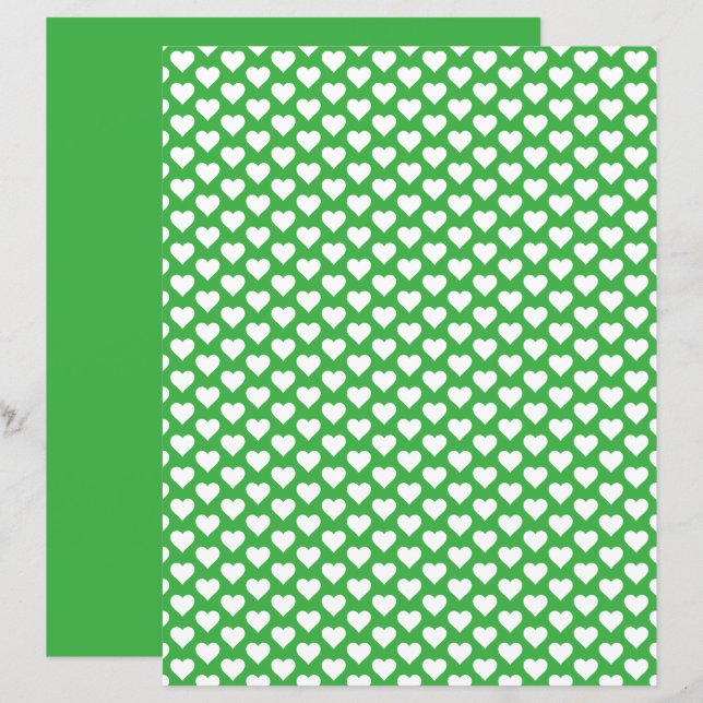 Papier à Motif vert pour le grand coeur (Devant / Derrière)
