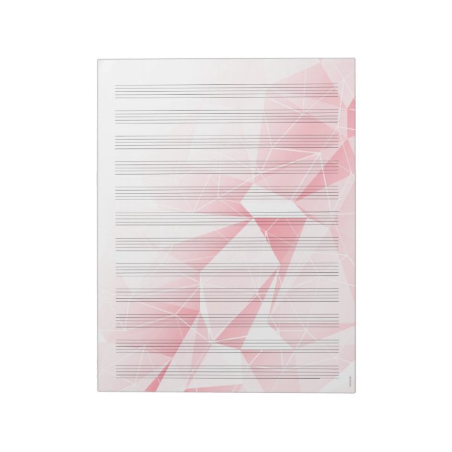 Papier à musique blanc 12 portées Bloc-notes rose (Tourné)