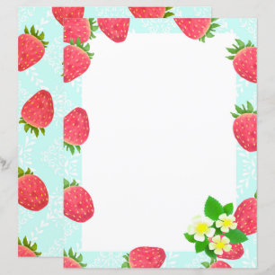 Papier à papeterie bleu blanc fraise