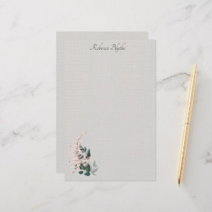 Papier à papeterie botanique élégant pour feuil