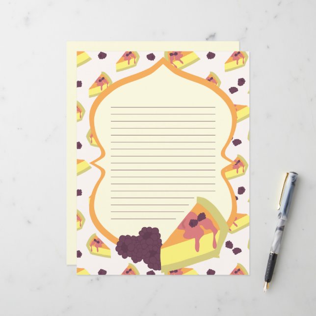 Papier à papeterie doublé au fromage (Devant/Arrière en situation)