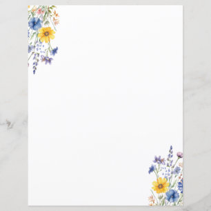 Papier à papeterie Fleur sauvage élégant