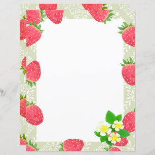 Papier à papeterie verte blanc fraise