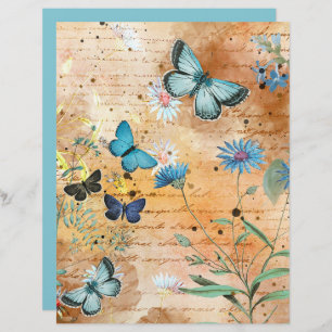 Papier à papier à albums à collage floral vintage