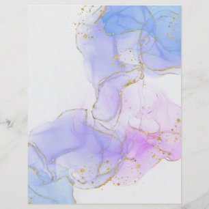 Papier à papier à encre rose, pourpre et bleu pour