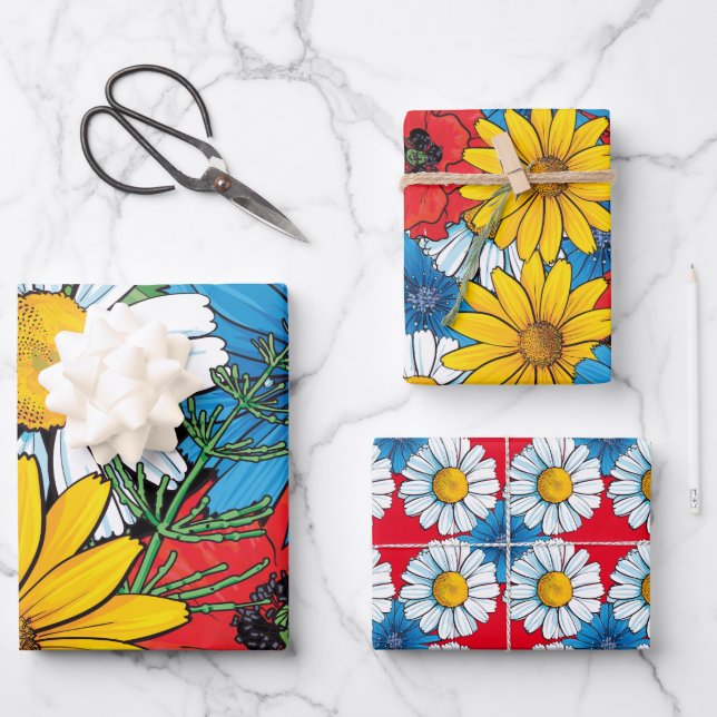 Papier à papier à enveloppement floral Brite Feuil (Recto)