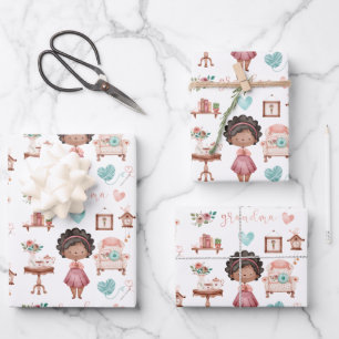 Papier à papier à enveloppement grand-mère - Feuil