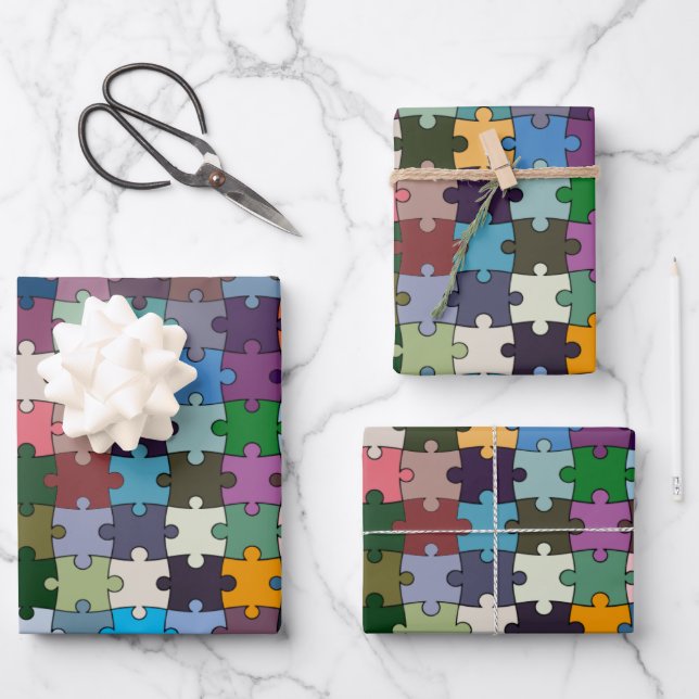 Papier à papier à envelopper Jigsaw Ensemble de 3  (Recto)