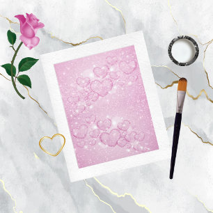 Papier à papier à mortier Sparkly Hearts