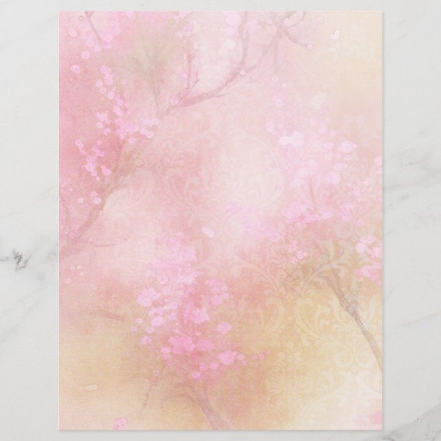 Papier à papier à rebut rose et floral (Devant)