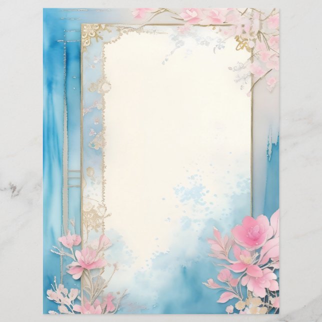 Papier à papier à scandale à aquarelle intemporel (Devant)