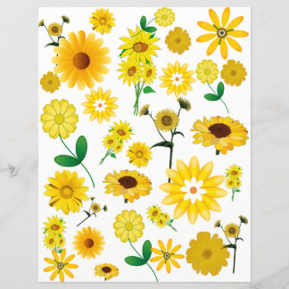 Papier à papier à scandale à fleurs jaunes