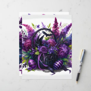 Papier à papier à scandale gothique violet de Pâqu
