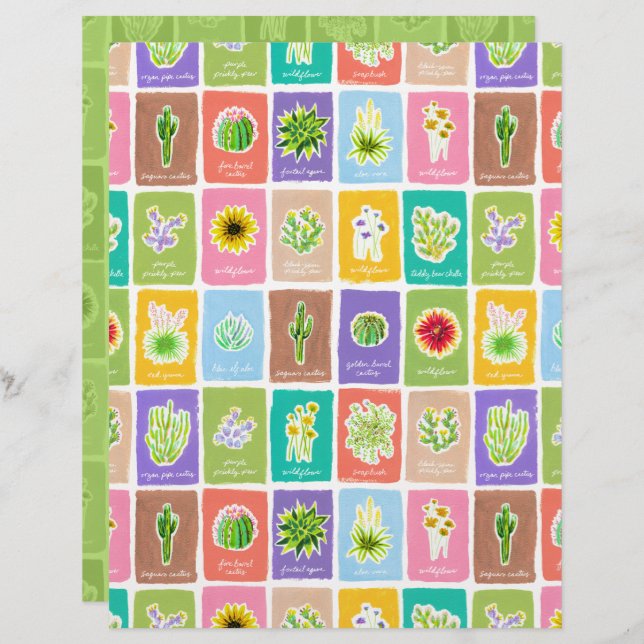 Papier à papier à scandale pour Plantes du désert (Devant / Derrière)