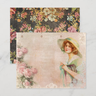 Papier à papier à scandale vintage de la dame vict